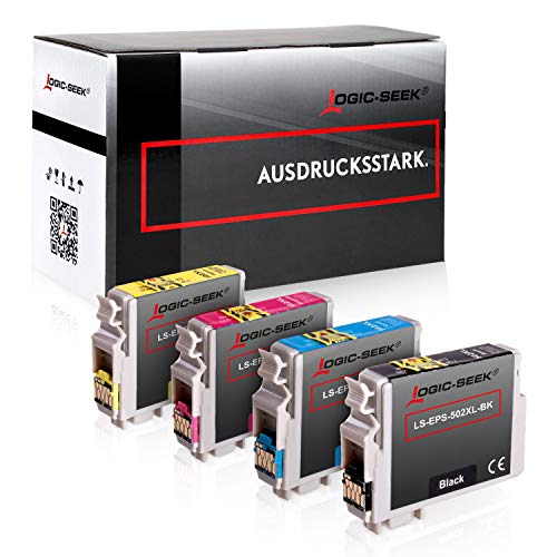 Logic-Seek Set 4 Druckerpatronen kompatibel für Epson 502XL MIT CHIP Expression Home XP5100 XP5105 WF2860 WF2865 XP-5100 XP-5105 Workforce WF-2860DWF WF-2865 von Logic-Seek