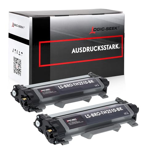 Logic-Seek TN2510 Tonerkartuschen kompatibel für Brother TN-2510 passend für HL-L2400DWE MFC-L2835DW DCP-L2660DW HL-L2445DW MFC-L2827DW(2er Set Black) von Logic-Seek