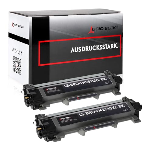Logic-Seek TN2510XL Tonerkartuschen kompatibel für Brother TN2510XL passend für HL-L2400DWE MFC-L2835DW DCP-L2660DW HL-L2445DW MFC-L2827DW(2er Set Black) von Logic-Seek