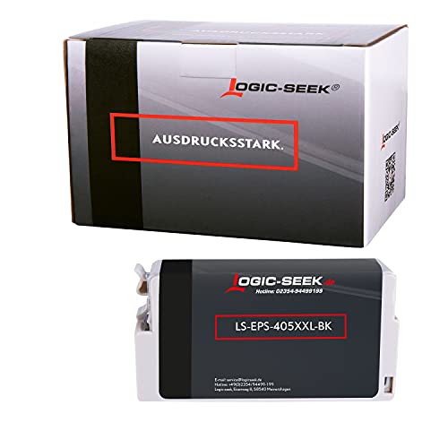 Logic-Seek Tintenpatrone kompatibel mit Epson 405XXL für Epson Workforce EC-C 7000 PRO WF-7800 Series WF-7830 DTWF WF-7835 DTWF WF-7840 DTWF Schwarz [MIT CHIP] von Logic-Seek