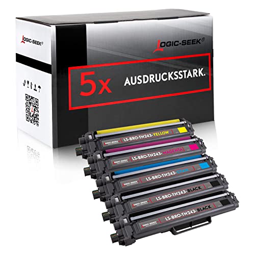 Logic-Seek Toner Set kompatibel zu TN-243CMYK TN243 verwendbar mit Brother MFC L3750CDW MFC-L3750CDW DCP-L3550CDW MFC-L3770CDW HL-L3230CDW HL-L3210CW (2*Black,1*Cyan-Magenta-Yellow) von Logic-Seek
