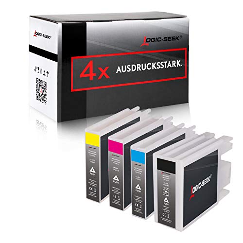 Logic-Seek XXL 4 Patronen mit Chip kompatibel für Epson T04A Workforce Pro WF-C8190 WF-C8190DW WF-C8690D3TWFC WF-C8690DTWF WF-C8690DTWFC WF-C8690DWF - BK je 202ml/ Col je 69ml von Logic-Seek