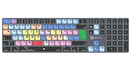 LOGICKEYBOARD Kabellose Hintergrundbeleuchtung "Titan" für die Verwendung mit Avid Media Composer auf Mac Klassisches Layout p/n LKB-MCOM4-TM-UK von LogicKeyboard