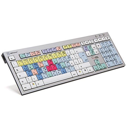 LogicKeyboard Slim-Line PC Tastatur DE, Kompatibel mit Cubase/Nuendo, Geeignet für Zubehör von LogicKeyboard