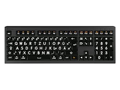 LogicKeyboard XL-Print Astra 2 White on Black DE (Mac) von LogicKeyboard
