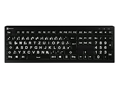 LogicKeyboard XL-Print Astra 2 White on Black DE (PC) von LogicKeyboard