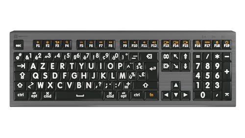 LogicKeyboard XL-Print Astra 2 White on Black FR (Mac) von LogicKeyboard