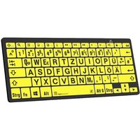 Logickeyboard XL-Print Bluetooth® Tastatur Deutsch, QWERTZ Schwarz Multimediatasten, USB-Hub, Gerä von Logickeyboard