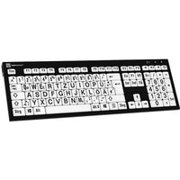 Logickeyboard XL-Print Kabelgebunden Tastatur Deutsch, QWERTZ Schwarz Multimediatasten, USB-Hub, Ger von Logickeyboard