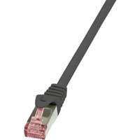 Logilink - CQ2063S RJ45 Netzwerkkabel, Patchkabel cat 6 s/ftp 3.00 m Schwarz Flammwidrig, mit Rastnase von Logilink