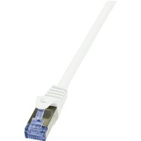 Patchkabel PrimeLine CAT.6A s/ftp 1m, weiß – Flammwidrig, Geschirmt - Logilink von Logilink