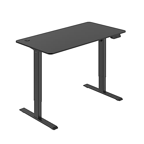 Elektrisch höhenverstellbarer Schreibtisch, 1 Motor, 720–1140 mm, schwarz mit Tischplatte (schwarz) von Logilink
