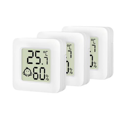 Flaches Thermo- Hygrometer Set (3 Stück), mit Comfort-Level-Emojianzeige, weiß von Logilink