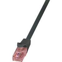 LogiLink CQ2033U RJ45 Netzwerkkabel, Patchkabel CAT 6 U/UTP 1.00m Schwarz Flammwidrig, mit Rastnasen von Logilink