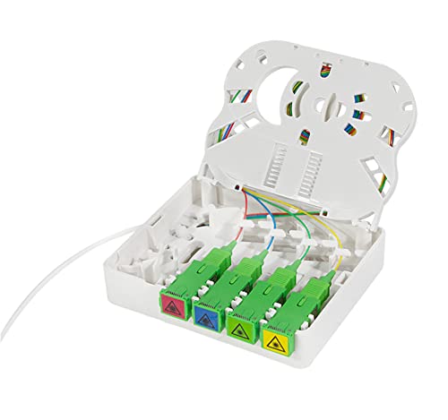 LogiLink 066555 Optische Enddose (STOA) FTTH 4X SC/APC mit Installationskabel 40m Beige von Logilink
