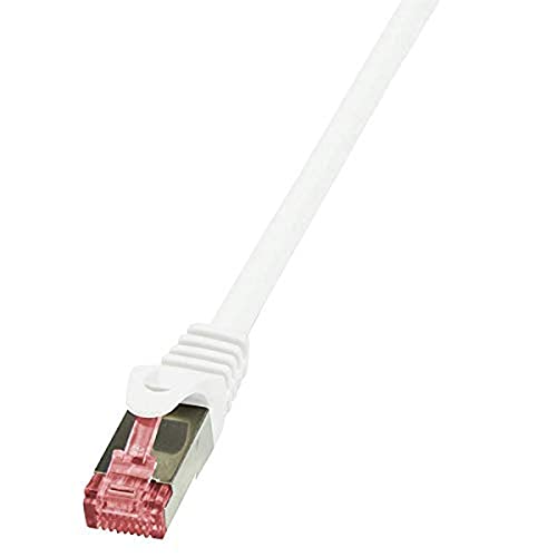 LogiLink CQ2031S RJ45 Netzwerkkabel, Patchkabel CAT 6 S/FTP 1.00m Weiß Flammwidrig, mit Rastnasensc, 3 Stück von Logilink