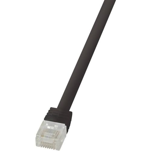 LogiLink CF2033U RJ45 Netzwerkkabel, Patchkabel CAT 6 U/UTP 1.00m Schwarz hochflexibel, 5 Stück von Logilink