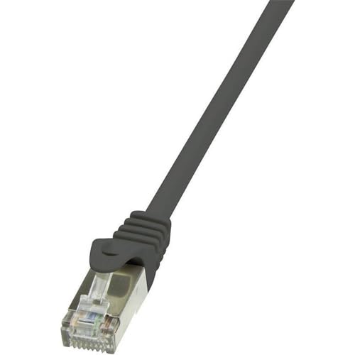 LogiLink CP1053S RJ45 Netzwerkkabel, Patchkabel CAT 5e F/UTP 2.00m Schwarz mit Rastnasenschutz, 5 Stück von Logilink