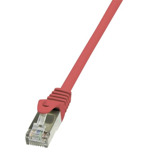 LogiLink CP1064S RJ45 Netzwerkkabel, Patchkabel CAT 5e F/UTP 3.00m Rot mit Rastnasenschutz, 3 Stück von Logilink