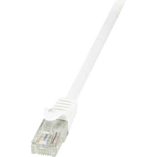 LogiLink CP2011U RJ45 Netzwerkkabel, Patchkabel CAT 6 U/UTP 25.00cm Weiß mit Rastnasenschutz, 5 Stück von Logilink