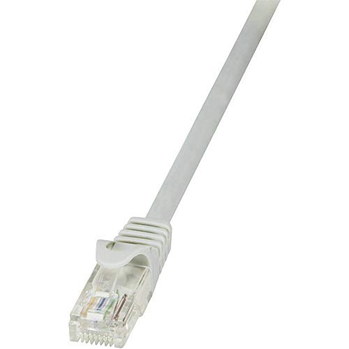 LogiLink CP2012U RJ45 Netzwerkkabel, Patchkabel CAT 6 U/UTP 25.00cm Grau mit Rastnasenschutz, 5 Stück von Logilink