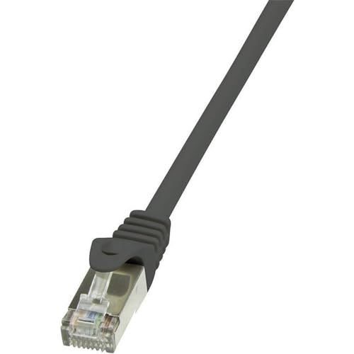 LogiLink CP2033S RJ45 Netzwerkkabel, Patchkabel CAT 6 F/UTP 1.00m Schwarz mit Rastnasenschutz, 5 Stück von Logilink