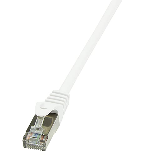LogiLink CP2071S RJ45 Netzwerkkabel, Patchkabel CAT 6 F/UTP 5.00m Weiß mit Rastnasenschutz, 3 Stück von Logilink