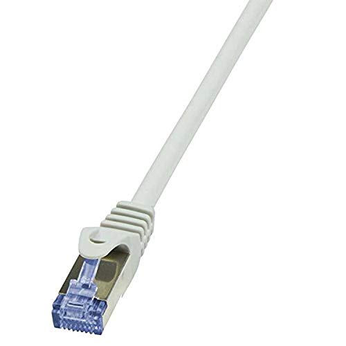 LogiLink CQ3042S RJ45 Netzwerkkabel, Patchkabel CAT 6a S/FTP 1.50m Grau Flammwidrig, mit Rastnasensc von Logilink