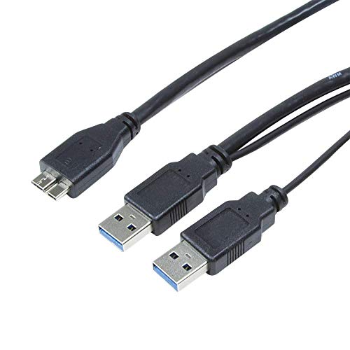 Logilink CU0071 USB Kabel, USB 3.0, 2X AM zu 1x Micro BM, schwarz, 0,6m von Logilink