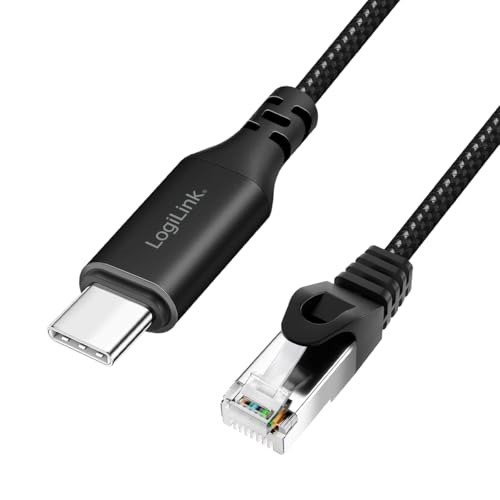 LogiLink CU0414 - aktives USB 3.2 (Typ-C) zu Netzwerk (RJ45) Anschlusskabel - 1Gbps, 5 m von Logilink
