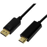 LOGILINK DisplayPort-Kabel CV01127 DP zu HDMI 4K 30Hz schwarz 2m von Logilink