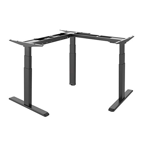 LogiLink EO0016 - Elektr. höhenverstellbares Schreibtischgestell, 90° L-Form mit programmierbarem LED-Speichermodul (3 Positionen) Schwarz von Logilink