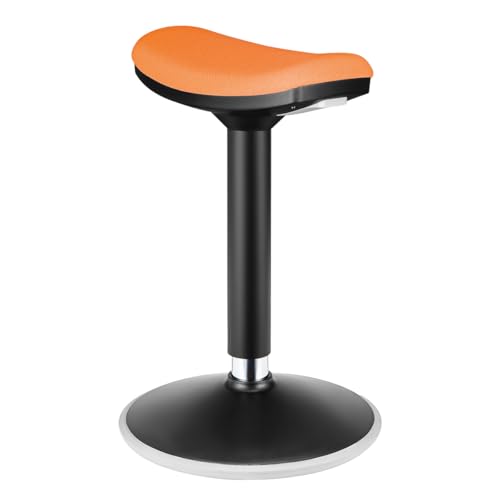 LogiLink EO0071 - Sitz-/Steh-/Drehhocker, höhenverstellbar 56–82 cm, Tragkraft max. 136 kg, Farbe: Schwarz/Orange von Logilink