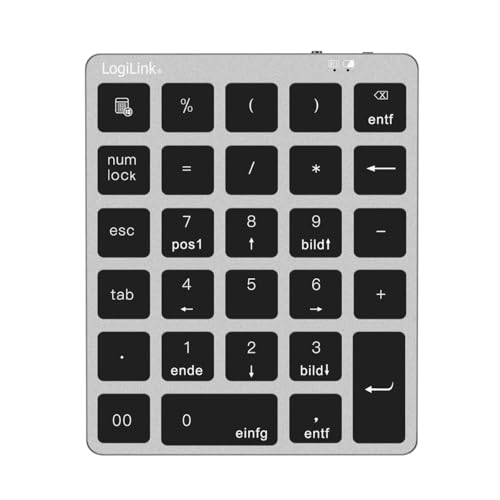 LogiLink ID0212 - Kabelloses 28-Tasten Keypad mit BT 5.0, Scherenmechanik von Logilink