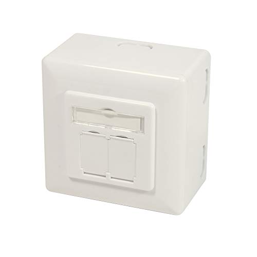 LogiLink NP0124 CAT 6A Auf und Unterputzdose vollgeschirmt RAL 901 von Logilink
