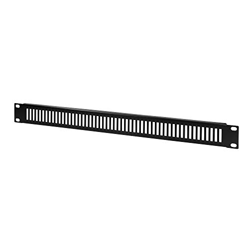LogiLink PN111B - 19" Perforiertes Blindpanel 1 HE (Höheneinheit) aus 1.2mm Stahlblech zur Abdeckung von Leerfeldern im 19" Schrank, Schwarz von Logilink