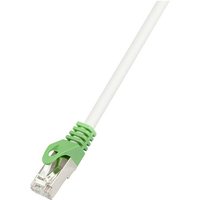 LogiLink RJ45 (gekreuzt) Netzwerk Anschlusskabel CAT 6 S/FTP 3.00m Grau Flammwidrig, Geflechtschirm, von Logilink
