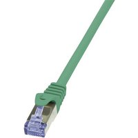 LogiLink CQ3025S RJ45 Netzwerkkabel, Patchkabel CAT 6a S/FTP 0.50m Grün Flammwidrig, mit Rastnasens von Logilink