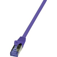 LogiLink CQ303VS RJ45 Netzwerkkabel, Patchkabel CAT 6a S/FTP 1.00m Violett Flammwidrig, Halogenfrei, von Logilink