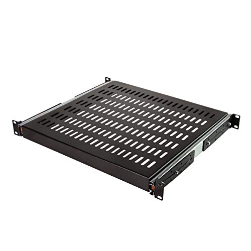 LogiLink SF1S45B - Ausziehbarer Fachboden (1 HE) für Stand-, Serverschränke mit 600mm Tiefe, 35kg Tragkraft, Schwarz von Logilink