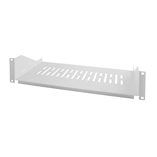 LogiLink SF2C35G - 19" Einschubfach (2 HE) für Stand-, Serverschränke mit Mind. 360mm Tiefe, max. 25kg Tragkraft, Grau von Logilink