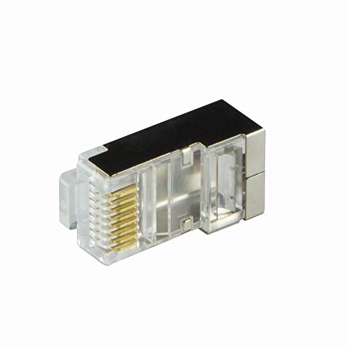 LogiLink Steckverbinder Kat.6 RJ45 100er Set, geschirmt, orange Tülle [MP0022O] von Logilink