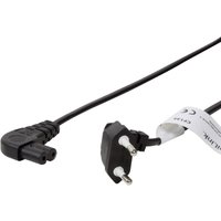 LogiLink Strom Anschlusskabel [1x Euro-Stecker - 1x Kleingeräte-Stecker C8] 0.75 m Schwarz von Logilink