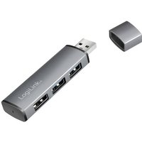 LogiLink UA0395 USB 3.2 Gen 2-Hub mit Aluminiumgehäuse, mit Status-LEDs Spacegrau von Logilink