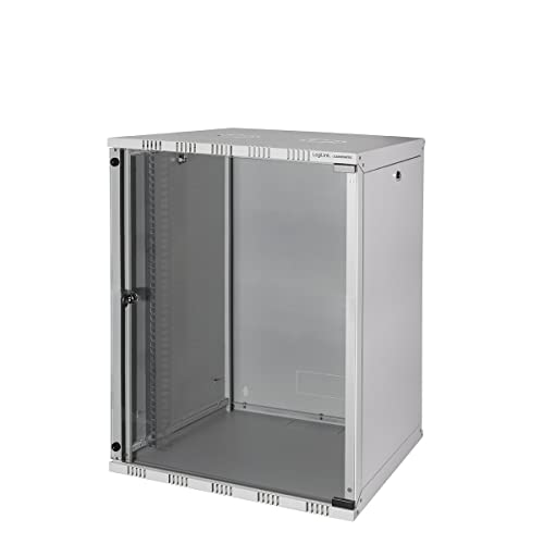 LogiLink W15A54G ECO Wandschrank 15HE (560mm Tiefe), Flat Pack (unmontiert), 48,26 cm (19 Zoll) lichtgrau von Logilink