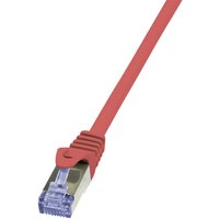 Logilink - CQ3024S RJ45 Netzwerkkabel, Patchkabel cat 6a s/ftp 0.50 m Rot Flammwidrig, mit Rastnasensc von Logilink