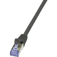 Logilink - CQ3053S RJ45 Netzwerkkabel, Patchkabel cat 6a s/ftp 2.00 m Schwarz Flammwidrig, mit Rastnas von Logilink