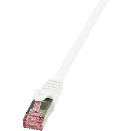 Logilink CQ2091S RJ45 Netzwerkkabel, Patchkabel CAT 6 S/FTP 10.00m Weiß Flammwidrig, mit Rastnasens von Logilink