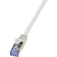 Logilink - CQ3092S RJ45 Netzwerkkabel, Patchkabel cat 6a s/ftp 10.00 m Grau Flammwidrig, mit Rastnasen von Logilink