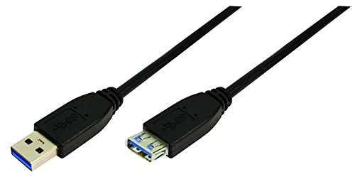 Logilink CU0041 USB Kabel, USB 3.0, AM zu AF, schwarz, 1,00 m von Logilink